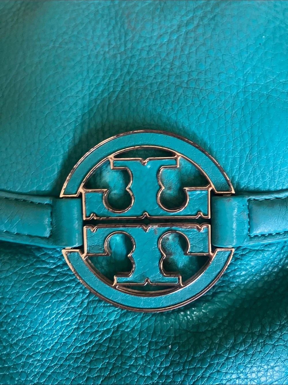 Tory Burch Amanda Crossbody turquoise  blue Hobo Large Bag